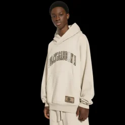 Sweat-shirt à capuche DOLCE & GABBANA Palermo coton beige broderie logo