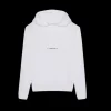 Sweat-shirt à capuche Hoodie coton blanc logo saint laurent rive gauche