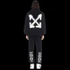 Sweat-shirt à capuche OFF WHITE coton noir Spray Arrow blanc
