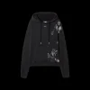 Sweat-shirt à capuche OFF WHITE hoodie coton noir délavé imprimé Mary