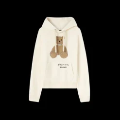 Sweat-shirt à capuche PALM ANGELS coton écru Bear in Mind