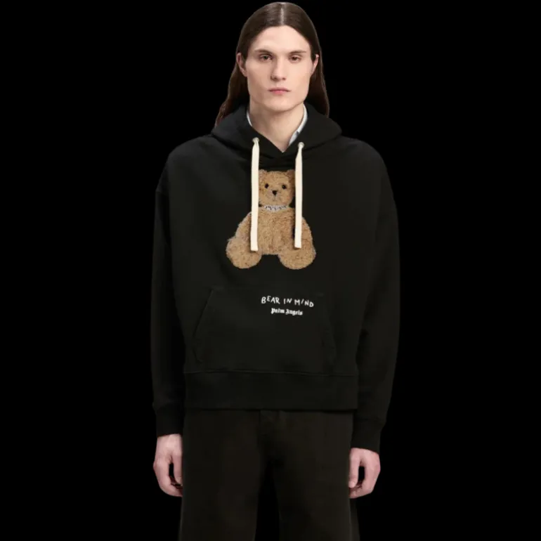 Sweat-shirt à capuche PALM ANGELS coton noir Bear in Mind