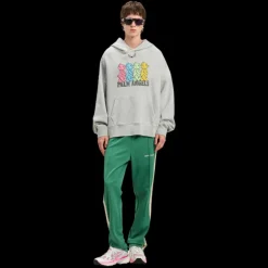 Sweat-shirt à capuche PALM ANGELS coton gris nounours multicolore