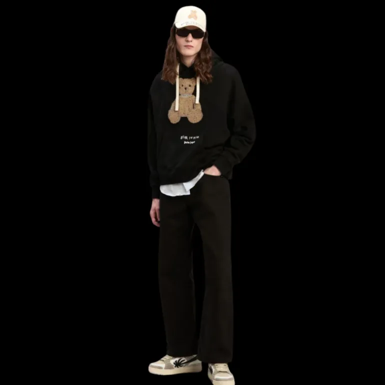 Sweat-shirt à capuche PALM ANGELS coton noir Bear in Mind