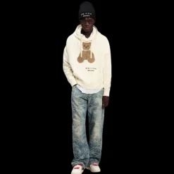 Sweat-shirt à capuche PALM ANGELS coton écru Bear in Mind