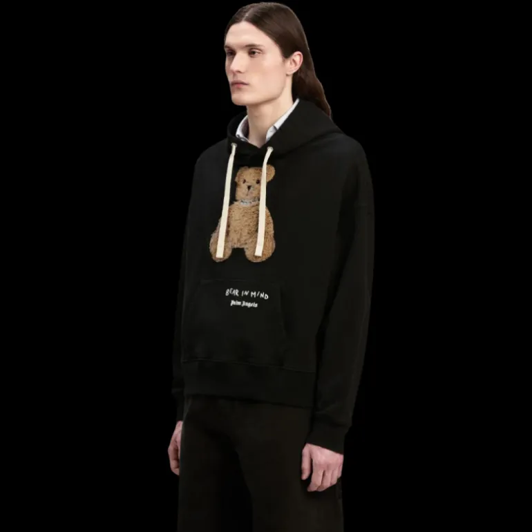 Sweat-shirt à capuche PALM ANGELS coton noir Bear in Mind