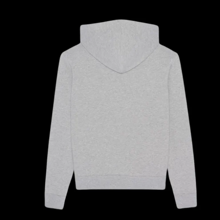 Sweat-shirt à capuche SAINT LAURENT coton gris logo Saint Laurent Rive Gauche