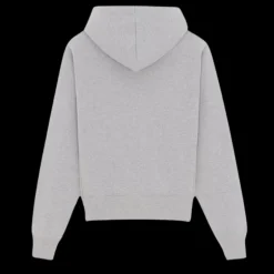 sweat-shirt à capuche SAINT LAURENT molleton coton biologique gris broderie Cassandre