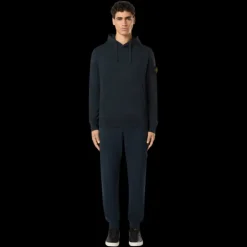 Sweat-shirt à capuche STONE ISLAND molleton coton bleu marine