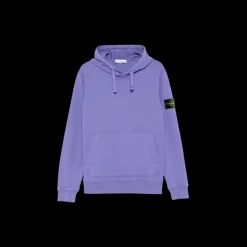 Sweat-shirt à capuche STONE ISLAND coton molleton violet