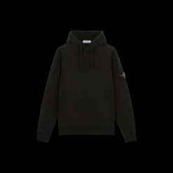 Sweat-shirt à capuche STONE ISLAND coton molleton noir