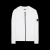 Sweat-shirt à capuche STONE ISLAND zippé Cardigan coton noir Badge Rose des vents