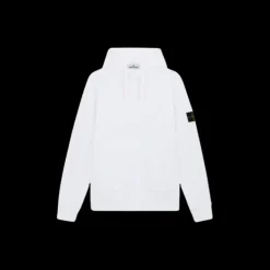 Sweat-shirt à capuche STONE ISLAND molleton coton blanc