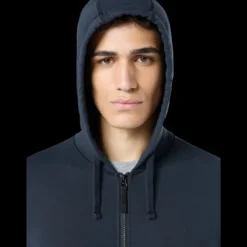 Sweat-shirt à capuche STONE ISLAND cardigan zippé coton molletonné bleu marine