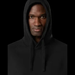 Sweat-shirt à capuche STONE ISLAND coton molleton noir