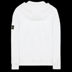 Sweat-shirt à capuche STONE ISLAND zippé Cardigan coton noir Badge Rose des vents