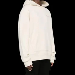Sweat-shirt AMIRI capuche hoodie coton beige broderie logo ton sur ton