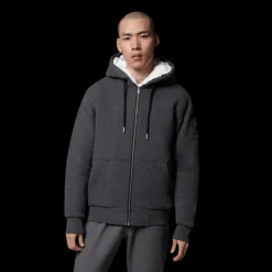 Sweat-shirt Blouson à capuche MOOSE KNUCKLES jersey gris fourrure blanche