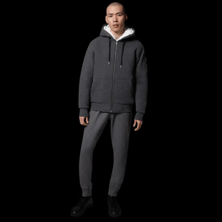 Sweat-shirt Blouson à capuche MOOSE KNUCKLES jersey gris fourrure blanche