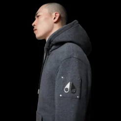 Sweat-shirt Blouson à capuche MOOSE KNUCKLES jersey gris fourrure blanche