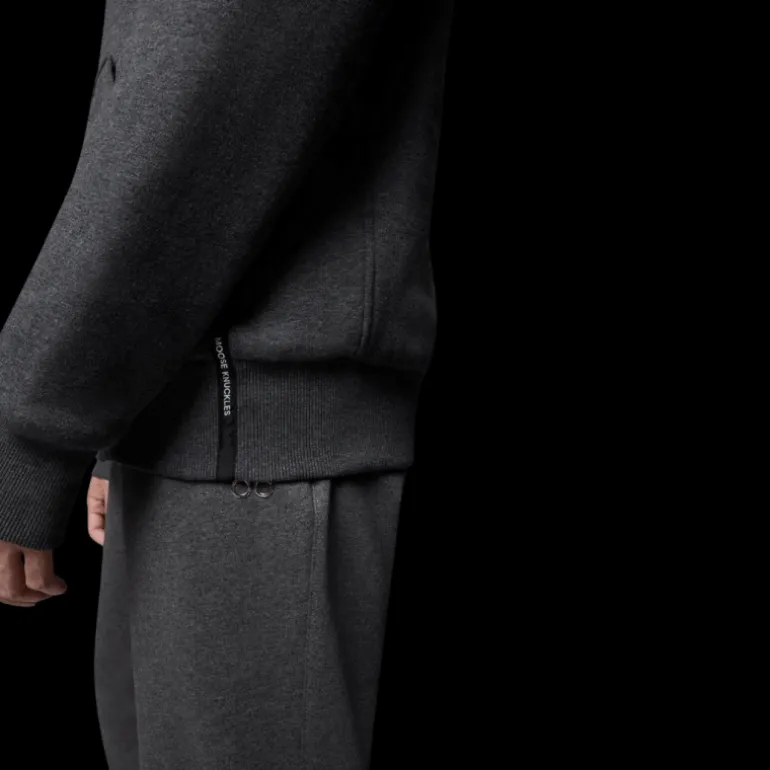 Sweat-shirt Blouson à capuche MOOSE KNUCKLES jersey gris fourrure blanche