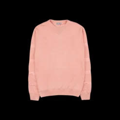 Sweat-shirt BURBERRY col rond coton corail bande satin logo Oblique ton sur ton