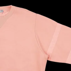 Sweat-shirt BURBERRY col rond coton corail bande satin logo Oblique ton sur ton