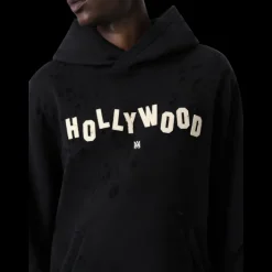 Sweat-shirt capuche AMIRI hoodie coton noir Hollywood Shotgun