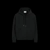 Sweat-shirt capuche Hoodie AMI molleton de coton bio noir logo cœur noir