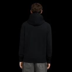 Sweat-shirt capuche Hoodie AMI molleton de coton bio noir logo cœur noir