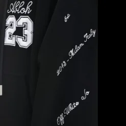 Sweat-shirt capuche OFF WHITE coton noir V.Abloh 23 blanc