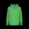Sweat-shirt CP COMPANY zippé coton vert lunettes capuche