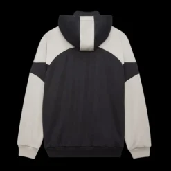 Sweat-shirt Hoodie zippé molleton noir beige broderie saint laurent