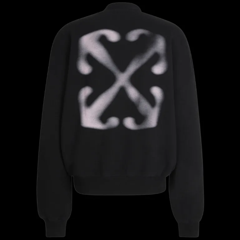 Sweat-shirt OFF WHITE Arrow col rond coton noir dos croix rose
