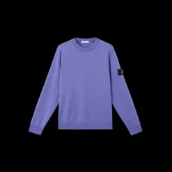 Sweat-shirt ras-du-cou STONE ISLAND molleton coton bio violet lavande