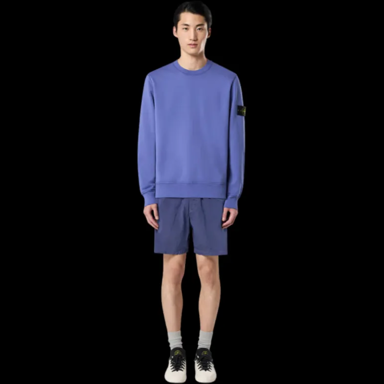 Sweat-shirt ras-du-cou STONE ISLAND molleton coton bio violet lavande