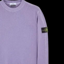 Sweat-shirt ras-du-cou STONE ISLAND coton violet flammé
