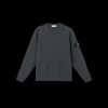 Sweat-shirt STONE ISLAND col rond molleton coton flammé gris anthracite