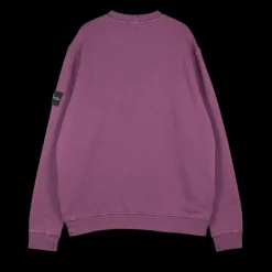 Sweat-shirt STONE ISLAND col rond coton bio aubergine poche pression