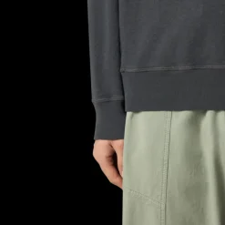 Sweat-shirt STONE ISLAND col rond molleton coton flammé gris anthracite