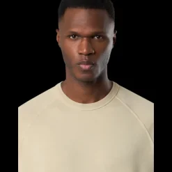 Sweat-shirt STONE ISLAND col rond Ghost coton beige badge ton sur ton