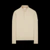 Sweat-shirt STONE ISLAND GHOST PIECE col montant pression coton beige