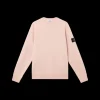 Sweat-shirt STONE ISLAND ras-du-cou molleton coton bio rose badge rose des vents