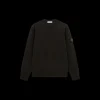 Sweat-shirt STONE ISLAND ras-du-cou coton côtelé noir
