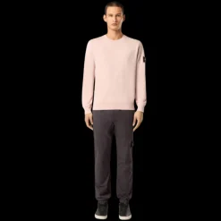 Sweat-shirt STONE ISLAND ras-du-cou molleton coton bio rose badge rose des vents