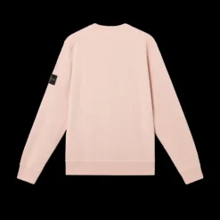 Sweat-shirt STONE ISLAND ras-du-cou molleton coton bio rose badge rose des vents