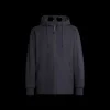Sweat-shirt zippé CP COMPANY coton bleu marine lunettes capuche