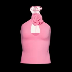 Top dos nu MAGDA BUTRYM lacet jersey rose fleur