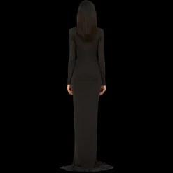 Top manches longues MAGDA BUTRYM col montant fleurs drapé marron foncé