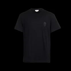 T-shirt ALEXANDER MCQUEEN coton blanc Bellflower Skull Tête de mort fleurs bleues